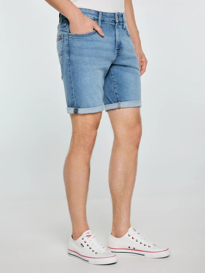 szorty męskie jeansowe niebieskie aden 268