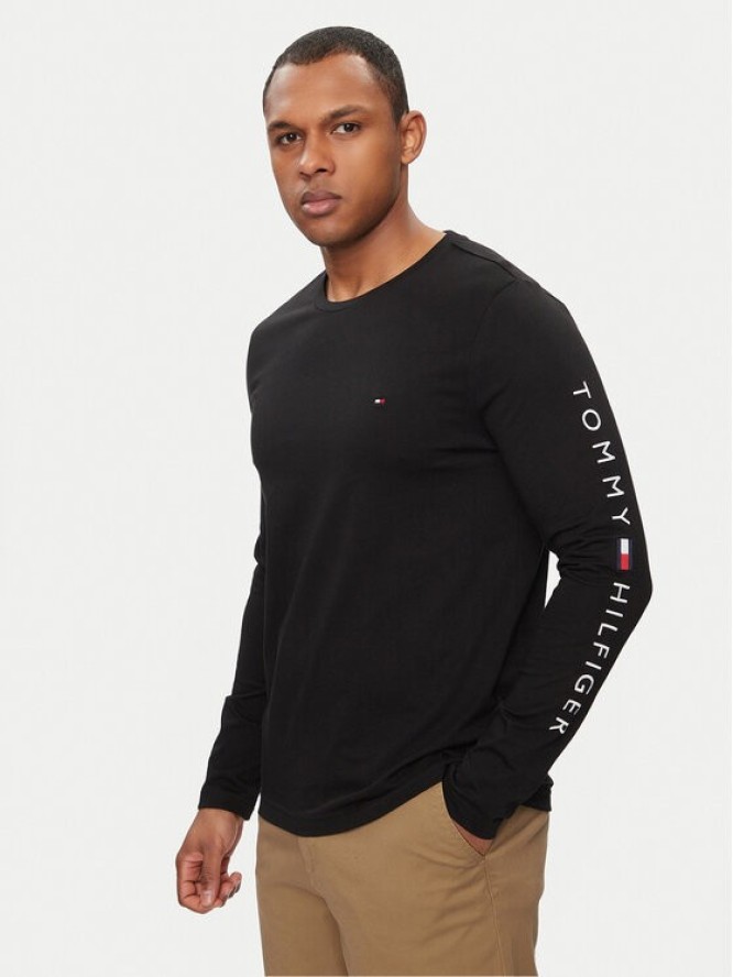 Tommy Hilfiger Longsleeve Logo Tee MW0MW09096 Czarny Regular Fit