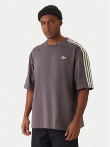 adidas T-Shirt adicolor 3-Stripes KE1591 Szary Oversize