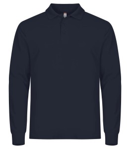 clique Manhattan L/S Koszulka Polo z Długim Rękawem - Navy, rozmiar 4XL