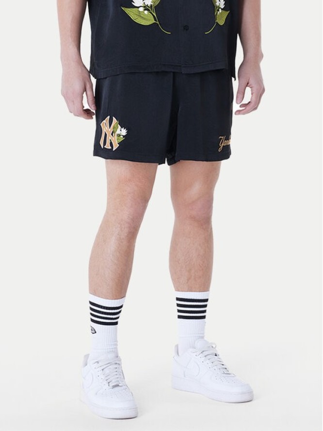 New Era Szorty sportowe New York Yankees MLB Woven 60596375 Czarny Regular Fit