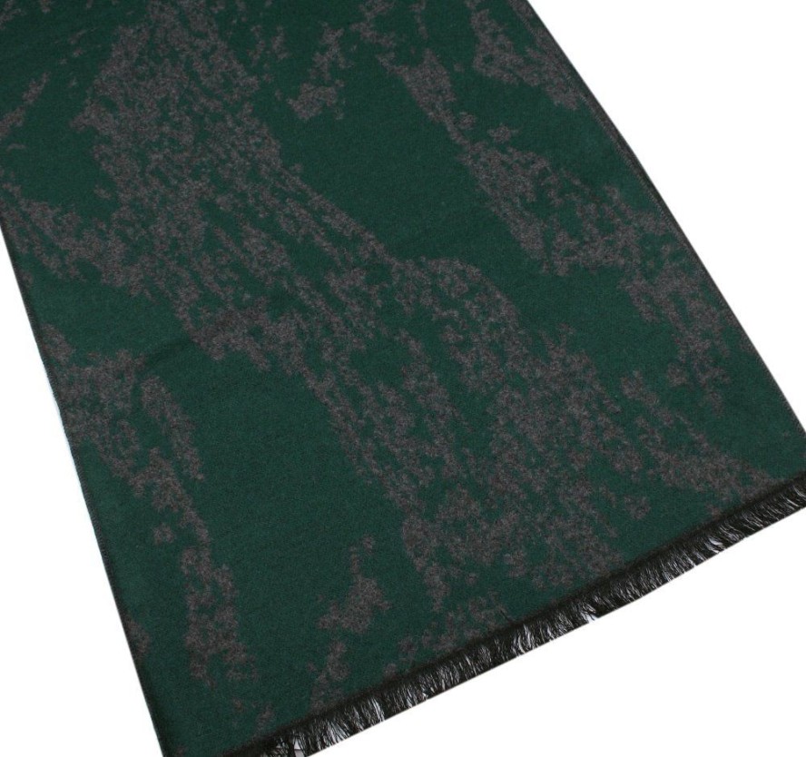 Męski Szalik z Wiskozy - Alties - Zieleń z Popielem