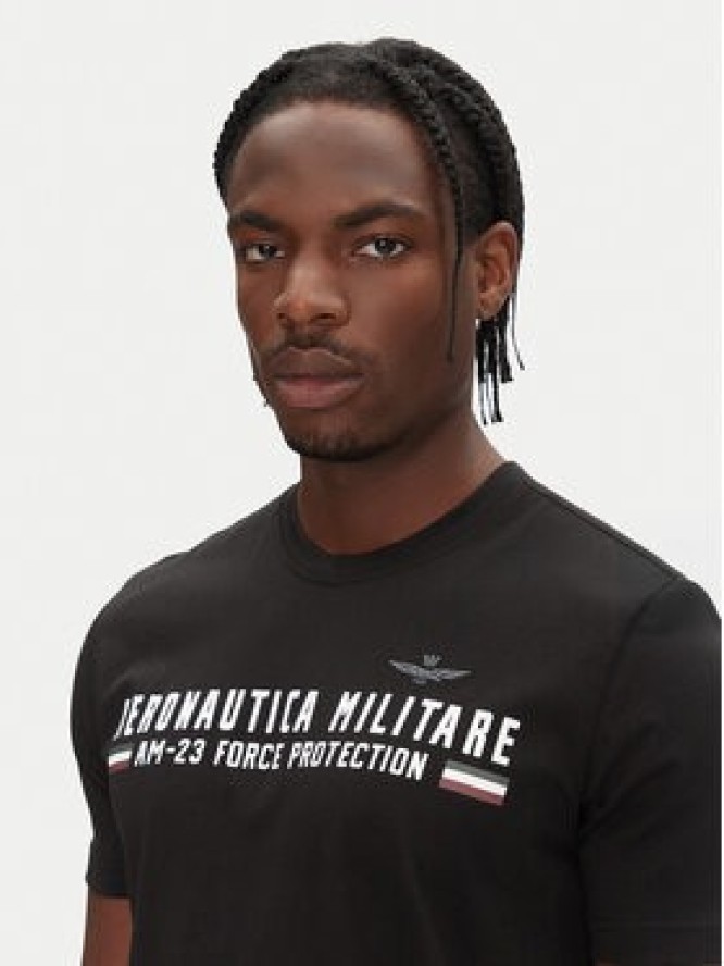 Aeronautica Militare T-Shirt 251TS1942J538 Czarny Regular Fit