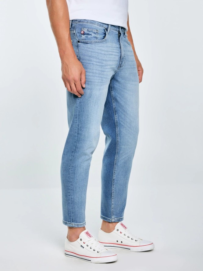 Jeansy męskie niebieskie Ates Cropped 122