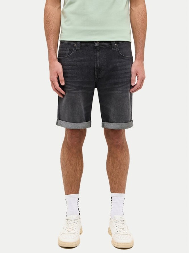 Mustang Szorty jeansowe Washington 1016453 Czarny Straight Fit