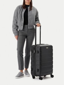 GINO ROSSI Walizka średnia GIN-M-001-05-BLACK Czarny