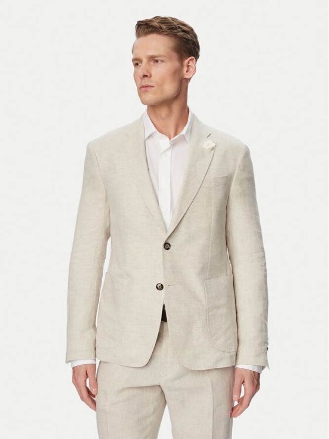 JOOP! Marynarka Hoverest 30102592 Beżowy jasny Slim Fit