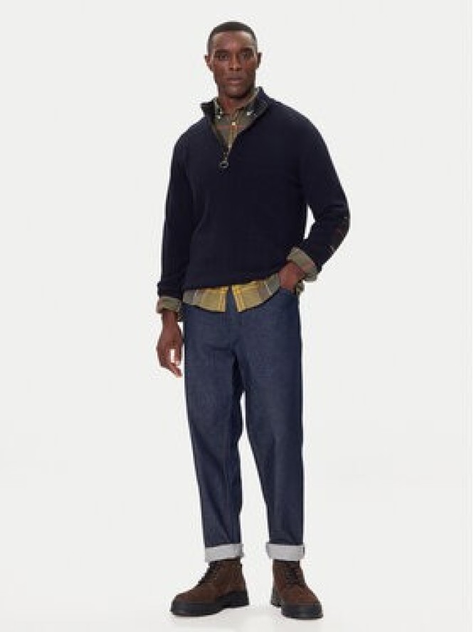 Barbour Sweter Holden MKN0837NY91 Granatowy Regular Fit