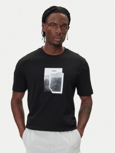 BOSS T-Shirt Te_Brokenice 50554640 Czarny Regular Fit