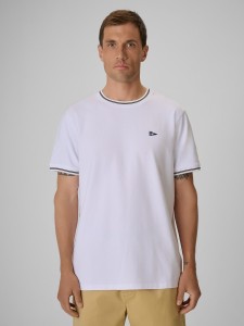 4F T-shirt regular gładki męski - biały M