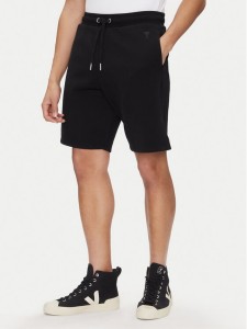 AMI Paris Szorty sportowe HSO674.747 Czarny Baggy Fit
