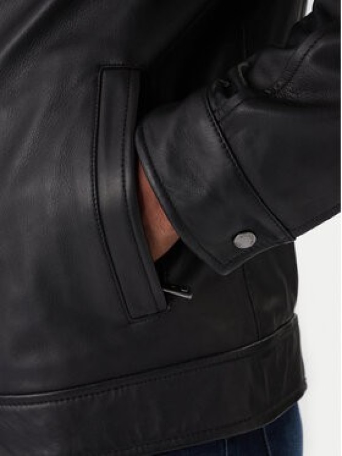 Milestone Kurtka skórzana Ms Franklin 531012 21265 Czarny Regular Fit