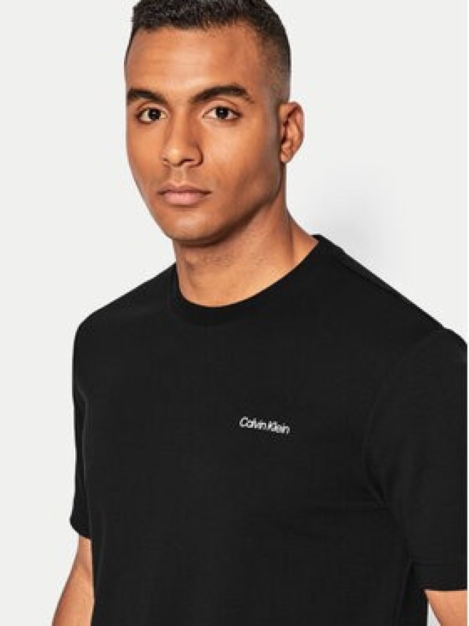 Calvin Klein T-Shirt Micro Logo Interlock K10K109894 Czarny Regular Fit