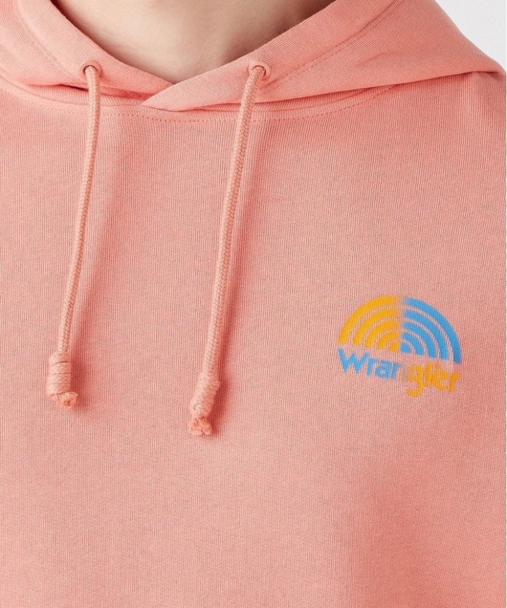 WRANGLER RAINBOW HOODIE MĘSKA BLUZA Z KAPTUREM LOGO SPICED CORAL W6H8HAX6Y 112146206