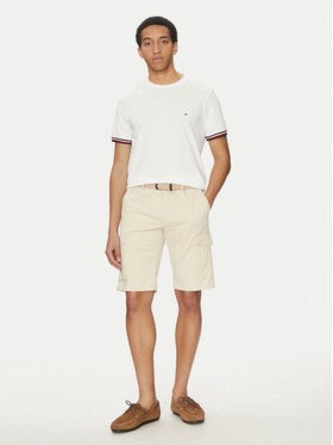 Tommy Hilfiger T-Shirt Global Stripe MW0MW38630 Biały Regular Fit