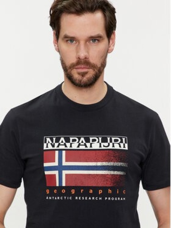 Napapijri T-Shirt S-Kreis NP0A4HQR Czarny Regular Fit