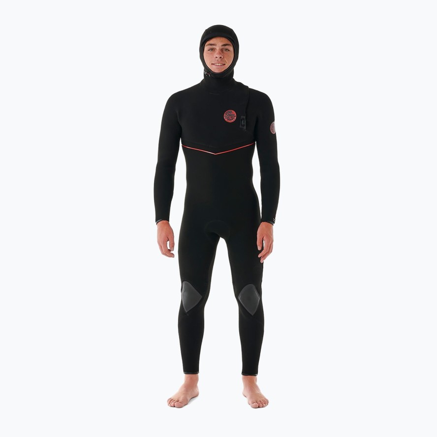 Pianka do pływania męska Rip Curl Flashbomb Fusion 5/4mm Hooded Zip Free black