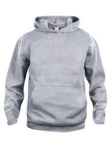 clique Basic Hoody Junior szary melanż, bluza z kapturem wytrzymała – grey