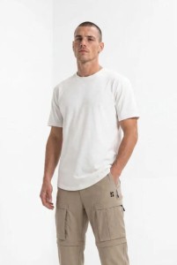 Poederbaas męski T-shirt outdoor z wełny merino SOLX Off White