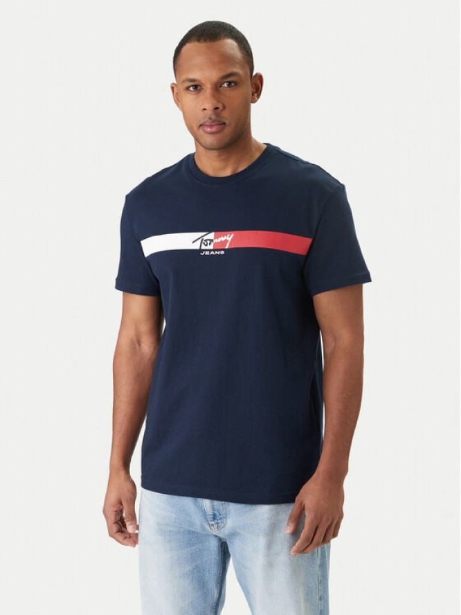 Tommy Jeans T-Shirt DM0DM22539 Granatowy Regular Fit