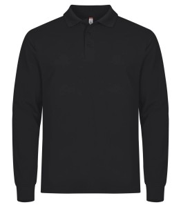clique Manhattan L/S Koszulka polo z długim rękawem — Czarny, materiał