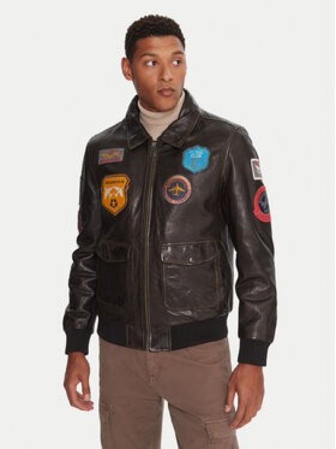 Milestone Kurtka skórzana MSMatti 531070 60400 Czarny Regular Fit