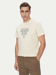 Guess T-Shirt M5GI11 K8FQ4 Beżowy Regular Fit