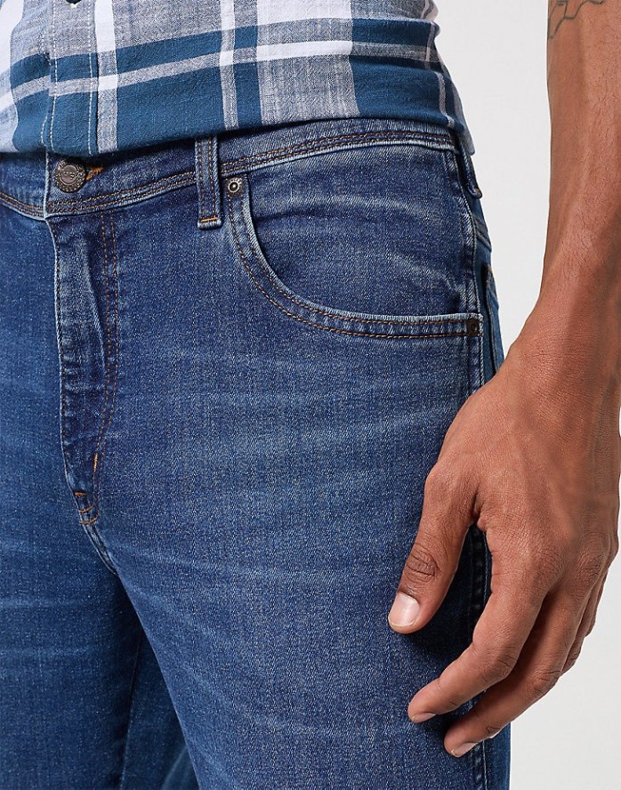WRANGLER TEXAS SLIM MĘSKIE SPODNIE JEANSOWE JEANS DŻINSY HARVEY BLUE 112350817 W12S017973