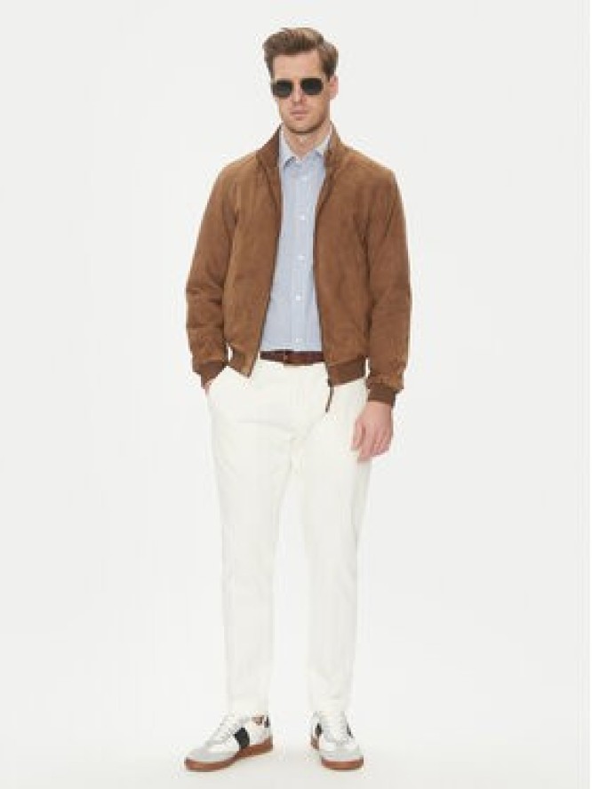 Serge Pariente Kurtka skórzana Expo Vs Beżowy Regular Fit