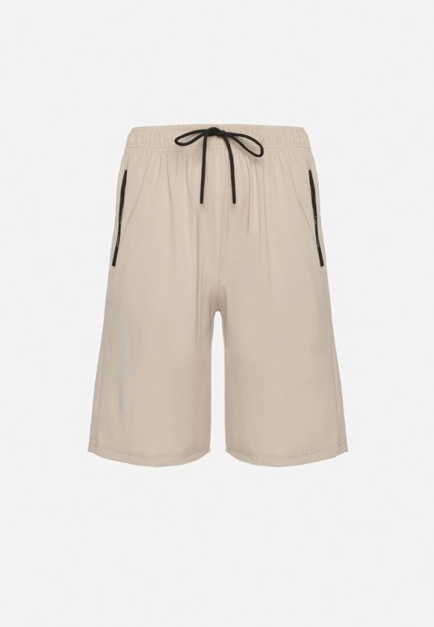 Beżowe Szorty z Napisami Liremine