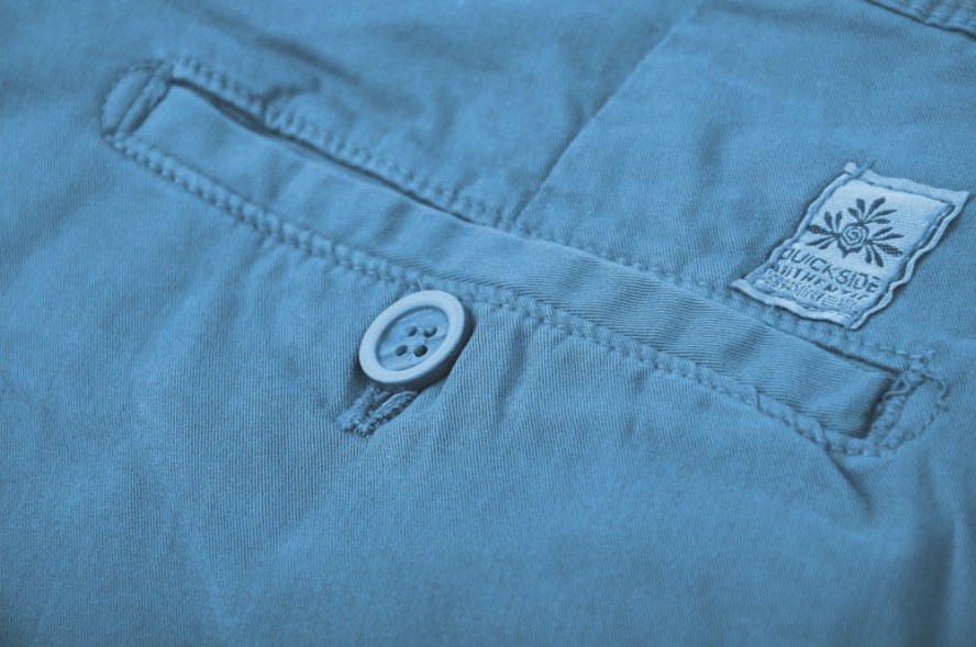 Spodnie Chinosy Niebieskie z Elastanem, Casualowe, Zwężana Nogawka, Męskie -QUICKSIDE