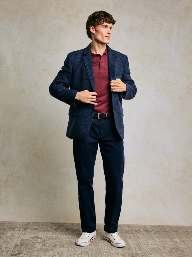 Marynarka męska z dodatkiem wełny granatowa Ares 403