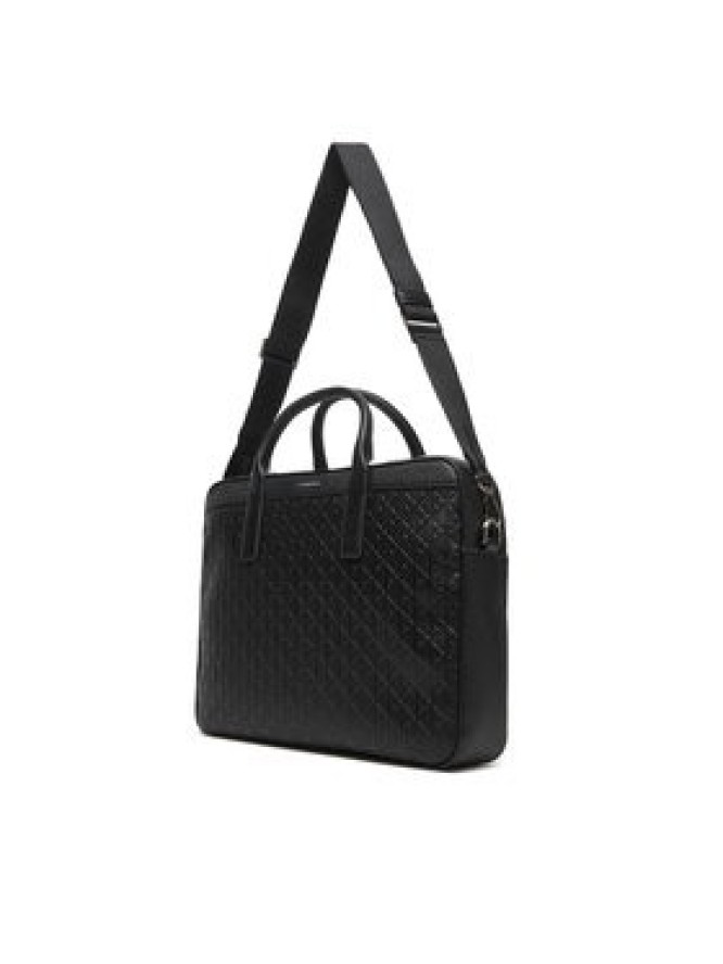 Calvin Klein Torba na laptopa Emblem Emboss Commuter LV04D3265G Czarny