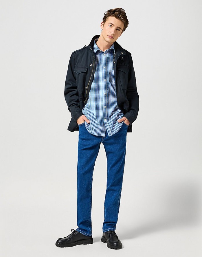 WRANGLER TEXAS SLIM MĘSKIE SPODNIE JEANSOWE JEANSY DŻINSY MIDNIGHT SHADOW 112358223 W12S017436