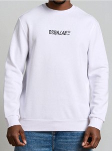 Bluza crewneck z napisem - biały
