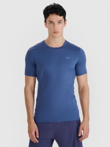 4F Koszulka do biegania slim szybkoschnąca męska - granatowa XXL