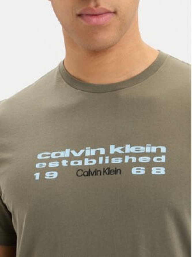 Calvin Klein Jeans T-Shirt SS 30s EU LV04RG800G Zielony ciemny Regular Fit