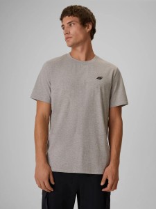 4F T-shirt regular gładki męski