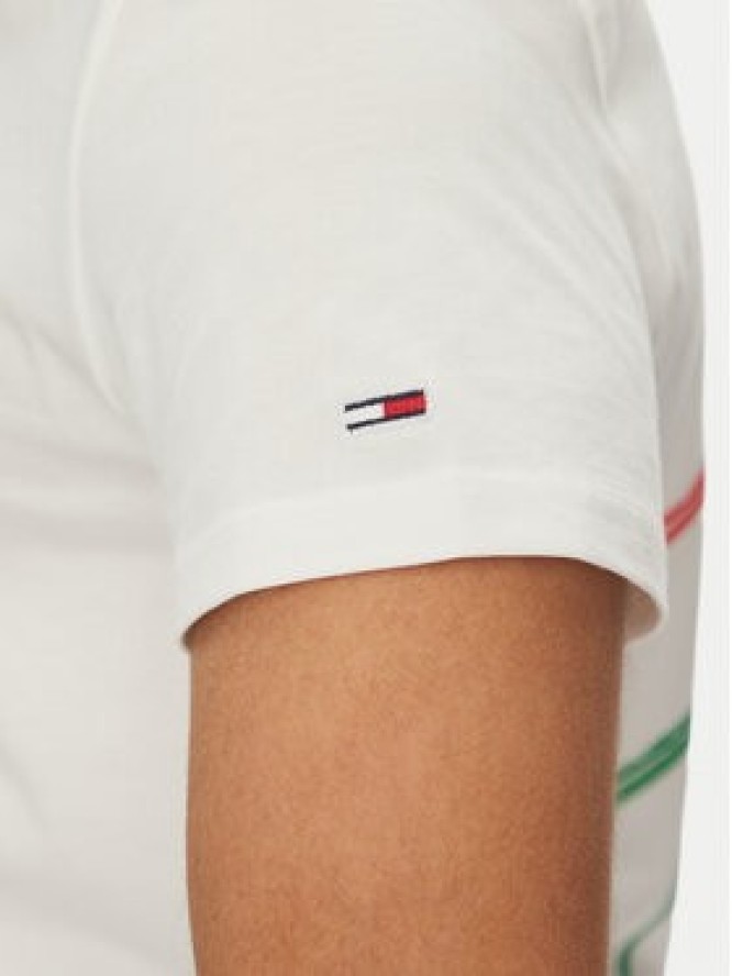 Tommy Jeans T-Shirt Twisted Signature DM0DM20771 Biały Regular Fit