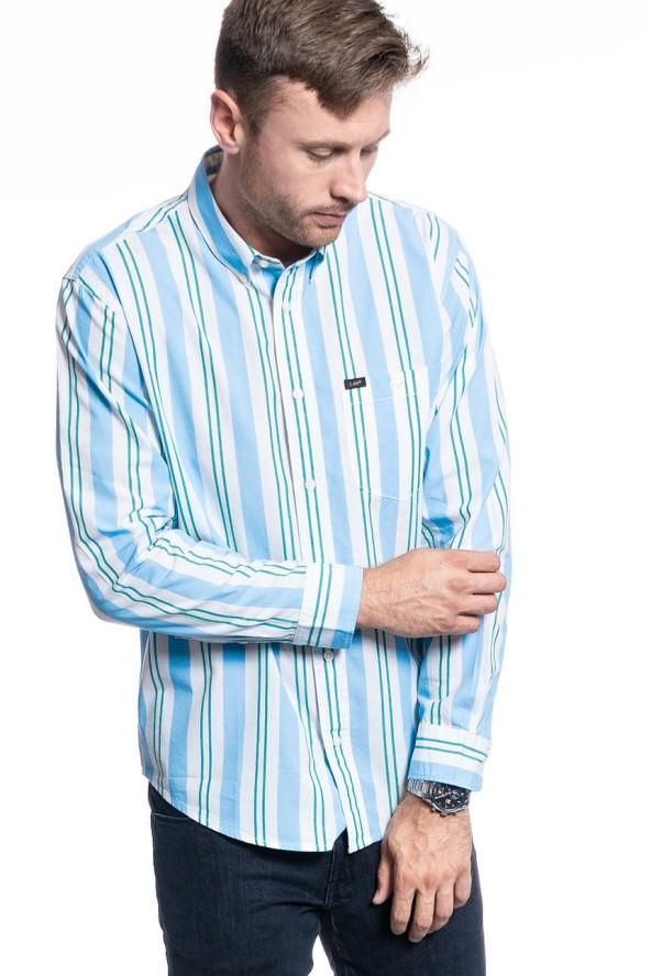 KOSZULA MĘSKA LEE RIVETED SHIRT SKY BLUE L66IDRNR 112116422