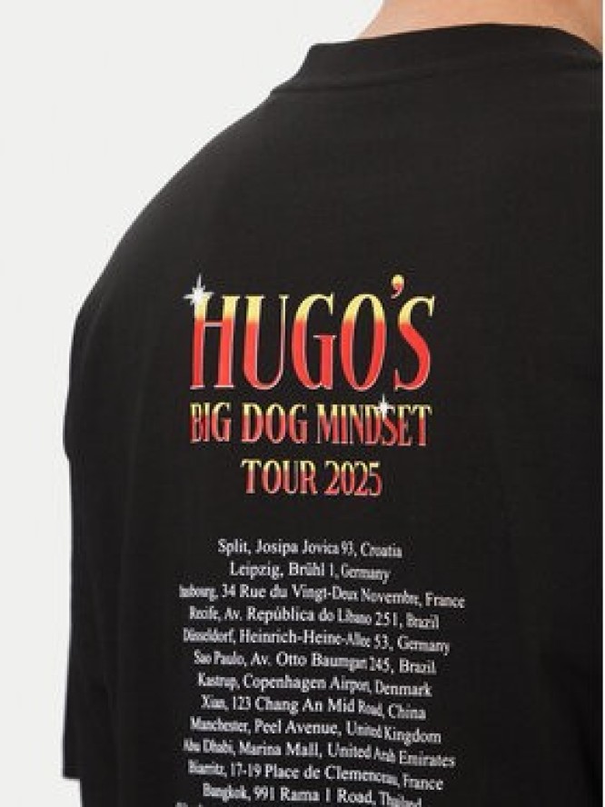 HUGO T-Shirt Dugie 50538259 Czarny Oversize