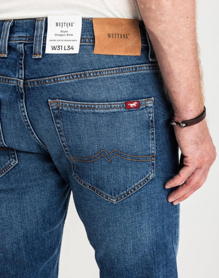 MUSTANG OREGON SLIM MĘSKIE SPODNIE JEANSOWE JEANSY DŻINSY DENIM BLUE 1015041 5000 702