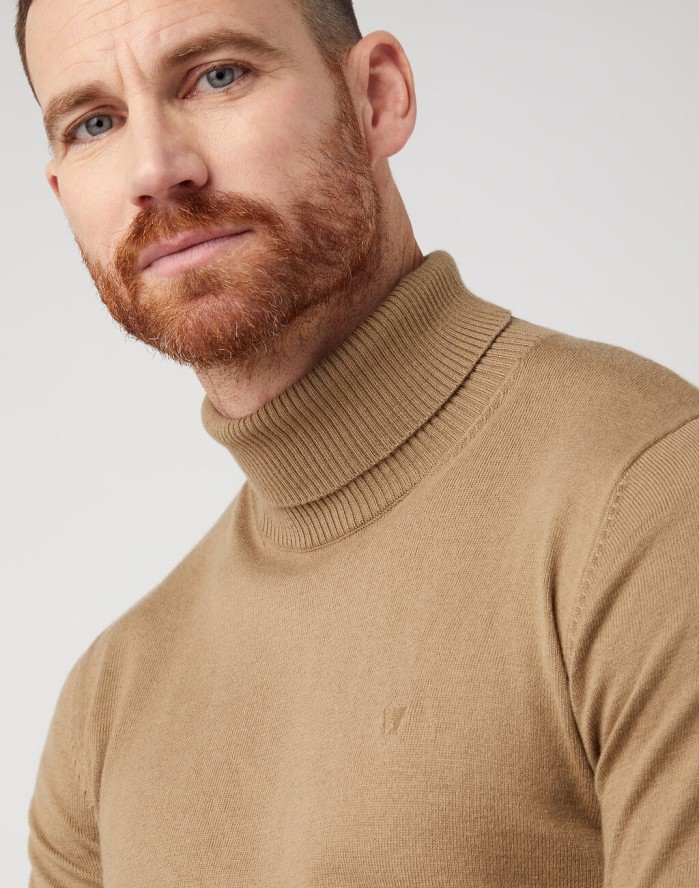 WRANGLER MĘSKA SWETER ROLL NECK KNIT LEAD GREY 112343113 W8D4016778