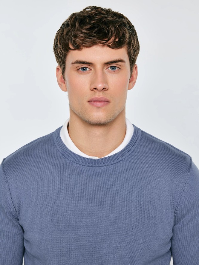 Sweter męski bawełniany niebieski Simoner 402