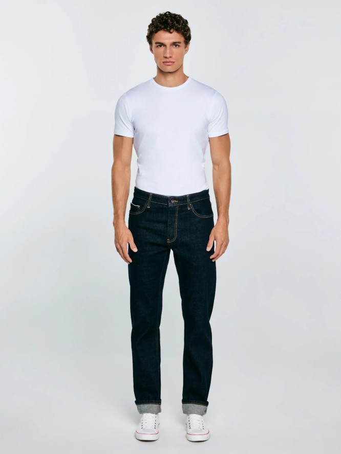 Jeansy męskie z prostą nogawką granatowe Colt 640