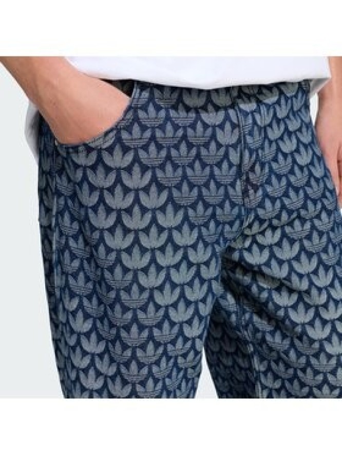 adidas Jeansy Monogram KD0399 Niebieski Loose Fit