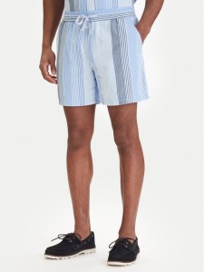 Tommy Jeans Szorty materiałowe Dobby Stripe DM0DM22830 Błękitny Relaxed Fit