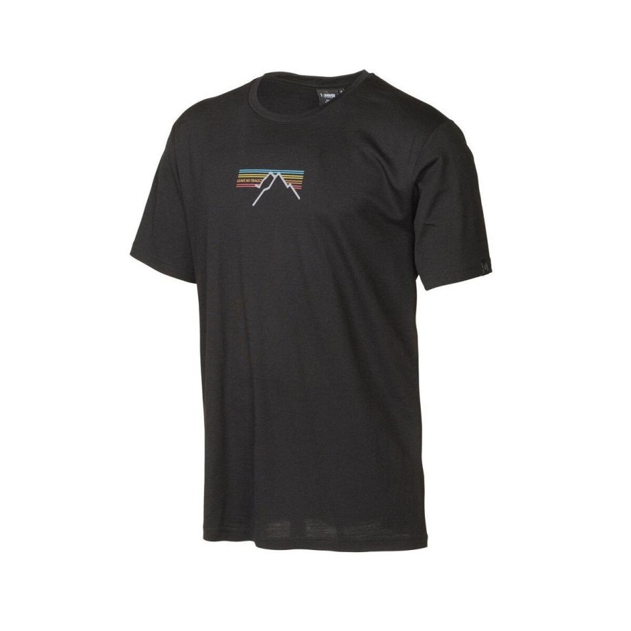 Ivanhoe t-shirt UW Ceasar Sunset for men - 100% extra fine merino wool - Black