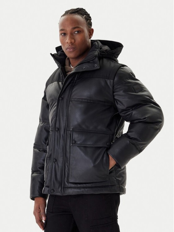 Boss Kurtka skórzana Jolam 50522219 Czarny Relaxed Fit