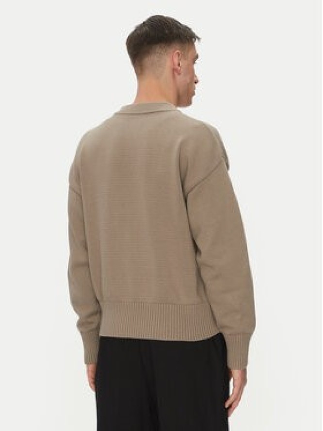 AMI Paris Sweter HKS163.KN0063 Szary Regular Fit